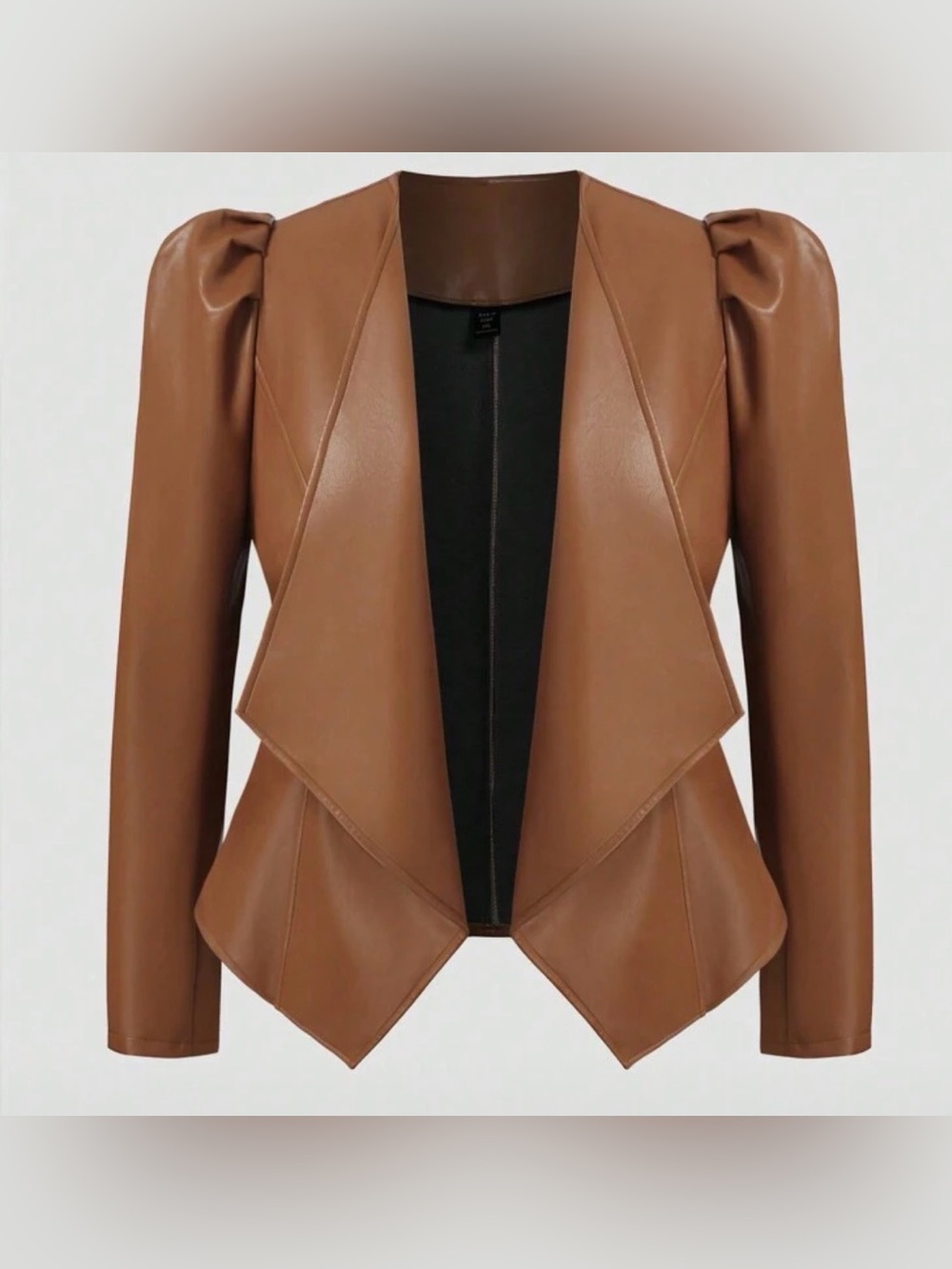 SHEIN Tan Faux Leather Jacket